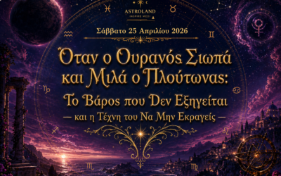 Σάββατο 25 Απριλίου  Όταν ο Ουρανός Σιωπά και Μιλά ο Πλούτωνας