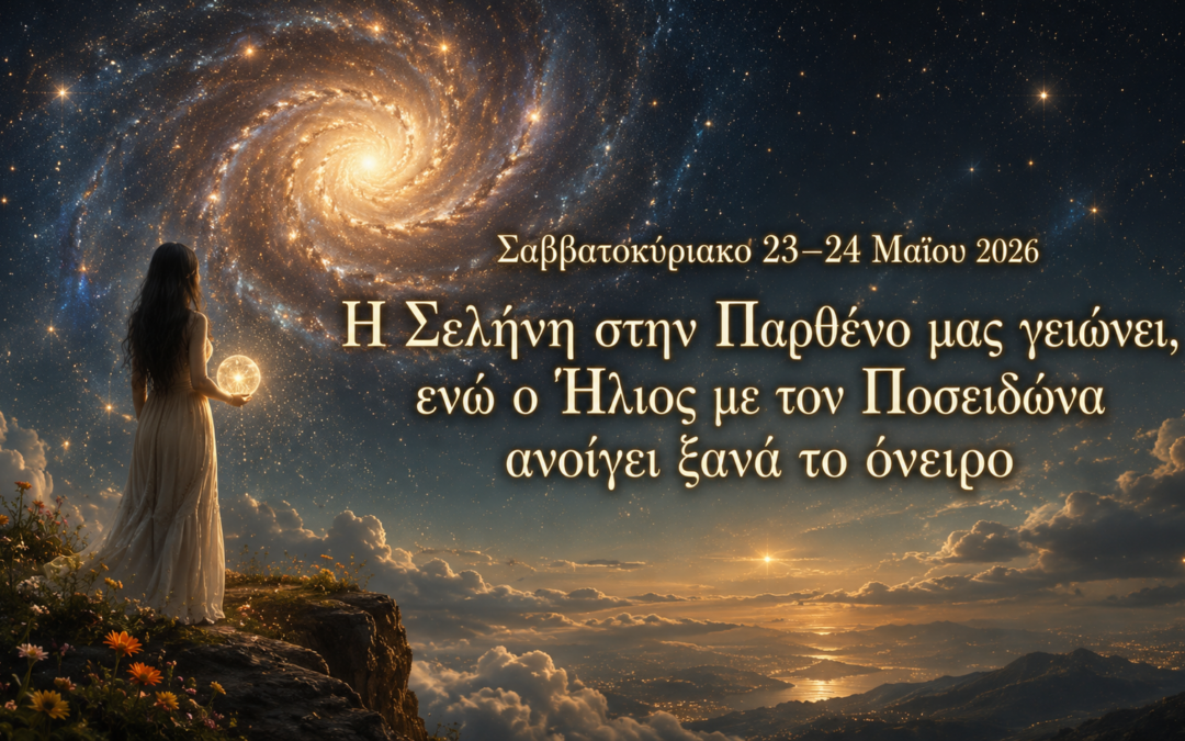 Σαββατοκύριακο 23–24 Μαΐου 2026Η Σελήνη στην Παρθένο μας γειώνει, ενώ ο Ήλιος με τον Ποσειδώνα ανοίγει ξανά το όνειρο
