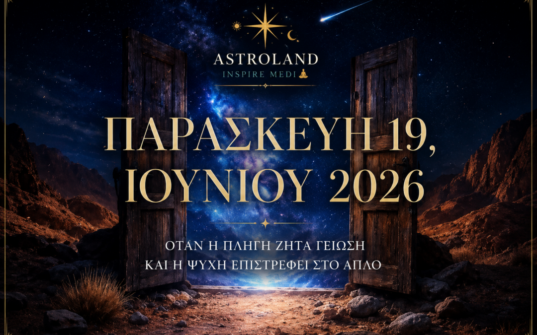 Παρασκευή 19 Ιουνίου 2026Όταν η πληγή ζητά γείωση και η ψυχή επιστρέφει στο απλό