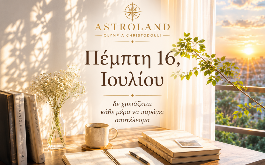 ΠΕΜΠΤΗ 16 ΙΟΥΛΙΟΥ 2026
